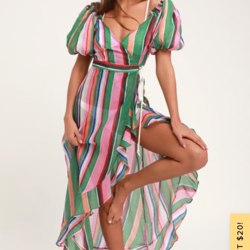 Lulu's Multicolor Striped Swim Coverup
